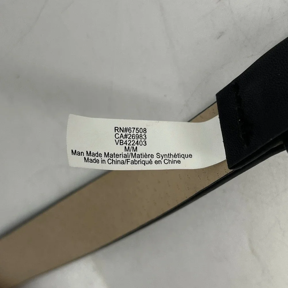 Vince Camuto Womens Black Skinny Belt‎ Silver Buckle VB422403 Size Medium NWT